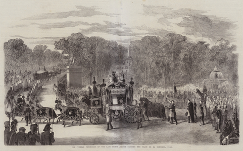 The Funeral Procession of the late Prince Jerome crossing the Place de la Concorde, Paris (engraving)