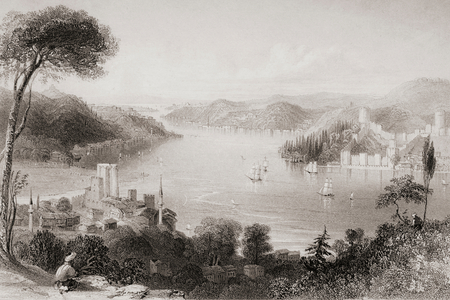 Straits of the Bosphorous. Engraved by G.K. Richardson after W.H. Bartlett.