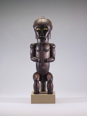 Reliquary Guardian Figure (eyema-o-byeri), before 1910 (wood with iron, brass, and palm oil)