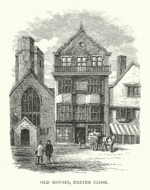 Old Houses, Exeter Close (engraving)