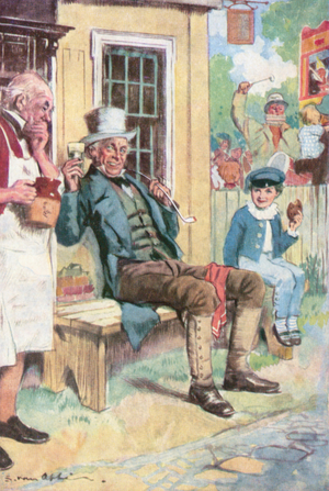 Illustration for Tom Brown's Schooldays by Thomas Hughes (colour litho)