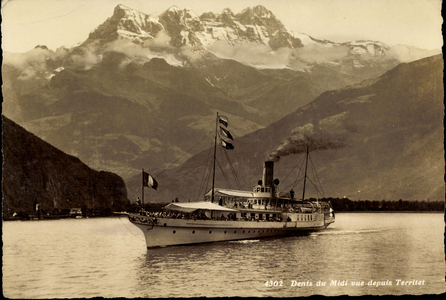 Dampfer LA Suisse, Dents du Midi seen from Territet