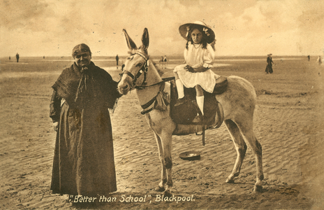 "Better than School", Blackpool (b/w photo)