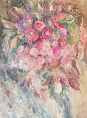 Composition with Flowers, 1977 (gouache on paper)