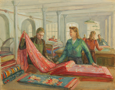 Demonstrating Pink Cloth, 1950s (tempera on paper)