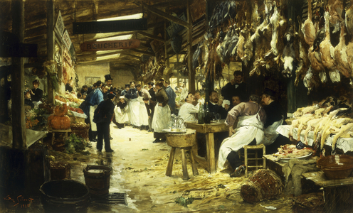 The Marketplace, 1885 (oil on canvas)