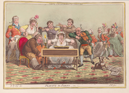 Playing in Parts, pub. 1801 (hand coloured engraving)