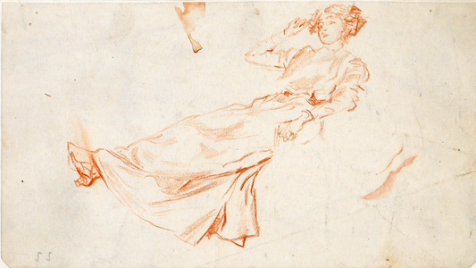 Lady reclining, c.1895 (red chalk & wash on paper)