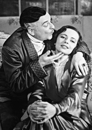 Ralph Arthur Roberts and Gina Falckenberg in 'The man with the graying temples' (b/w photo)