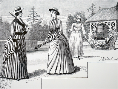 Women dressed for tennis