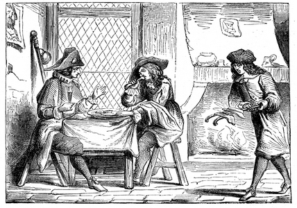 Cabaret au 15eme siecle, 1851 (print)