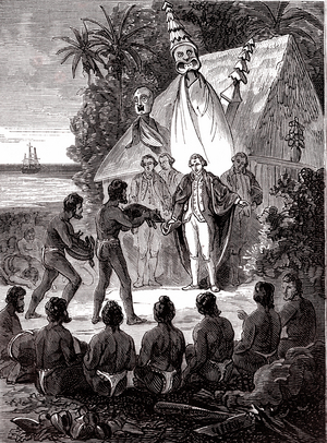 James Cook with the Island Sandwich natives, 1890