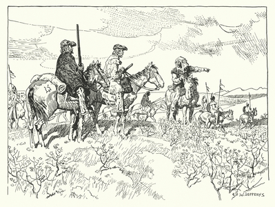 The Brothers La Verendrye in Sight of the Western Mountains, New Year's Day, 1743 (litho)
