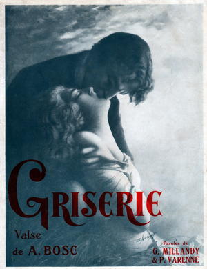 Couple s’embrassant. vers 1920 (illustration)