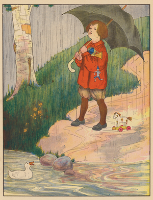 Nursery rhyme: Rain (colour litho)
