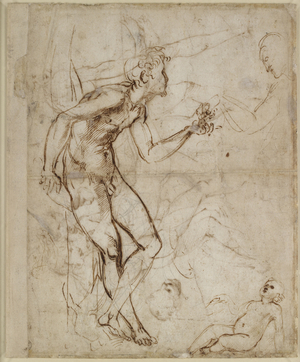 Verso: Adam tempted, WA1846.180 (pen & brown ink over some leadpoint)