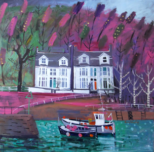 Vying for the View (acrylic on canvas)