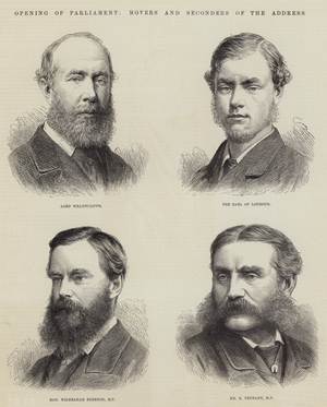 Opening of Parliament, Movers and Seconders of the Address (engraving)
