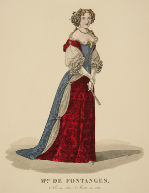 Portrait of Madame de Fontanges, 19th century (engraving)