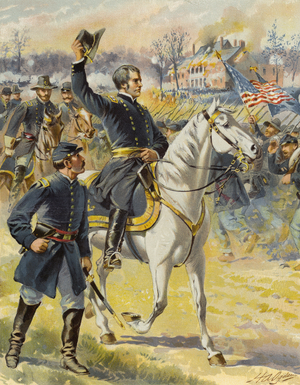 Hooker at Chancellorsville, 3 May 1863 (colour litho)