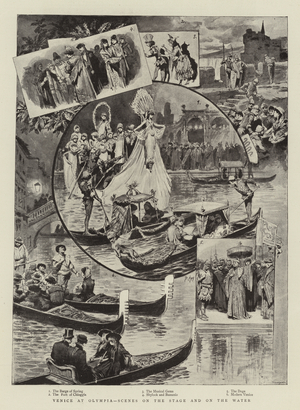 Venice at Olympia, Scenes on the Stage and on the Water (litho)