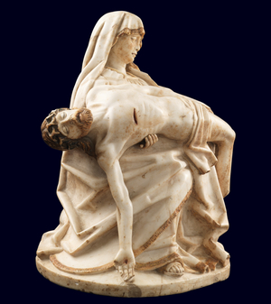 Pieta, c.1490 (alabaster with original gilding)