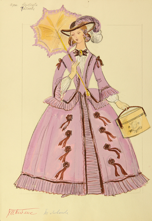 Costume for the Play "A Profitable Place" (Alexander Ostrovsky), Artists: Tatyana Korotkova, Natalia Titaeva, 1967 (gouache on paper)