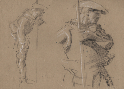 Studies of a Guard, study for Panel 2, Skinners
