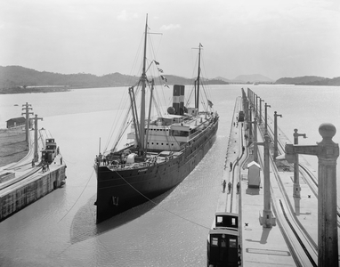 Pedro Miguel Locks, Approach from Lake, Panama Canal, circa 1915