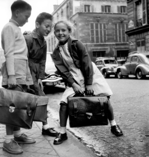 Start of New School Year in France September 17, 1954 (b/w photo)