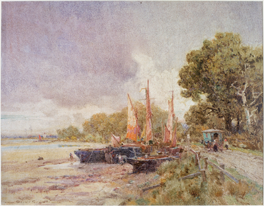 The Thames at Barnes, about 1916-24 (Watercolour, glue and tempera)