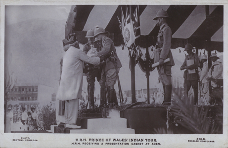 HRH Prince of Wales' Indian tour (b/w photo)