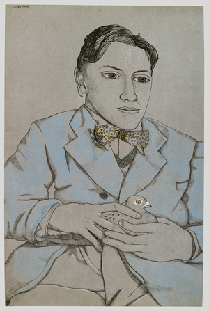 Boy with a Pigeon, 1944 (conte & crayon on paper)