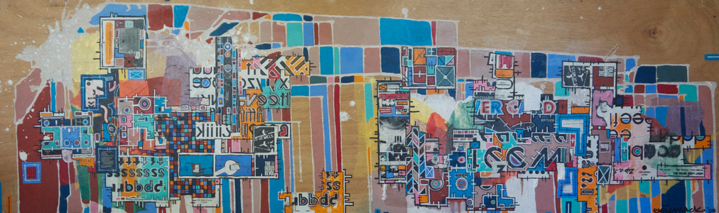 "RBB-19, 2003, mixed media on wood panel