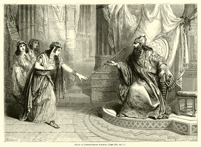 Esther se presente devant Assuerus (engraving)