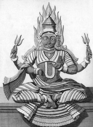 India: Parvati, consort of Shiva. Shiva's first wife Sati was reborn as Parvati (Pierre Sonnerat, 1782).