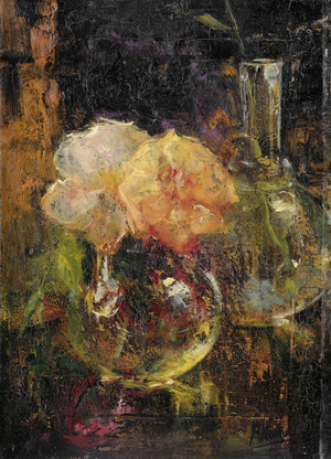 Yellow Roses in a Carafe, 1896 (oil on canvas)