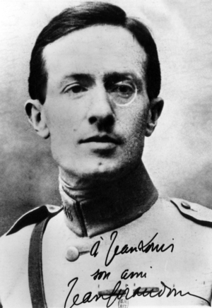 Portrait of the French novelist Jean Giraudoux (1882-1944), between 1914 and 1918, dedicated to his friend Jean Louis