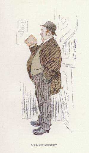 The Lighter Side of English Life: Mr O'Shaughnessy (colour litho)