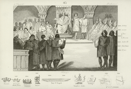 Philip IV of France convenes the States General, Louuvre Palace, Paris, 1302 (engraving)