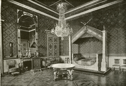 Compiegne, Ancienne Chambre a Coucher de l'Empereur (b/w photo)