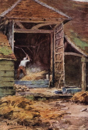 Old Abe, Flailing (colour litho)