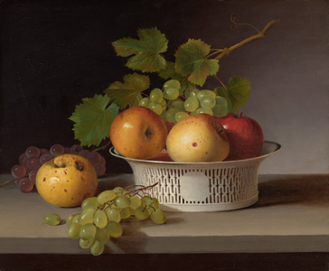 Fruit Still Life with Chinese Export Basket, 1824 (oil on wood)
