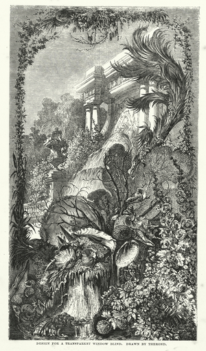 Design for a transparent window blind (engraving)