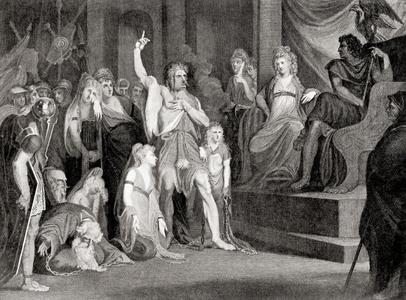 Caractacus at the Tribunal of Claudius at Rome, Italy c.51 AD, from Hutchinson's History of the Nations, pub.1915