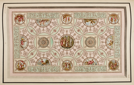 Ceilings, composed in the style of the Antique Grotesque. A series of patterns and designs for houses. Plaster and painted decoration.