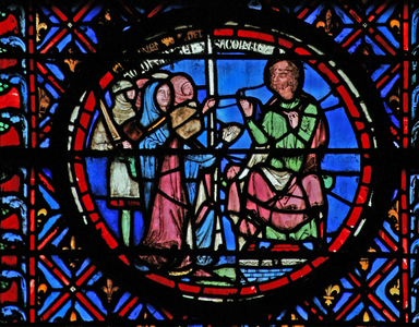 Window w12  Judith before Holopherne Judith X 17-20 (stained glass)