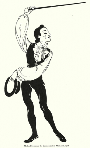 Michael Somes as the Caricaturist in Mam'zelle Angot (litho)