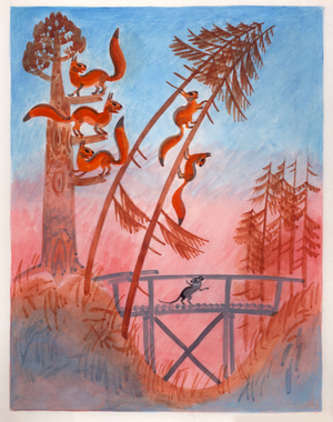 Illustration from 'Masha's Fairytales' by Sofya Prokofieva, 1966 (gouache on paper)