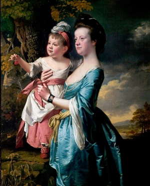 Sarah Carver and her Daughter, Sarah, c.1769-70 (oil on canvas)